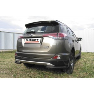 Slitkoff TR415-013B защита заднего бампера уголки d57 черные Toyota RAV4 (2015)