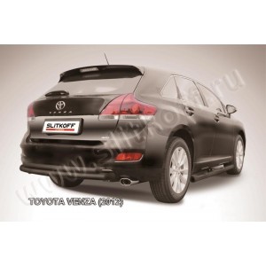 Slitkoff TVEN009B защита заднего бампера d76+ d57 двойная радиусная черная Toyota Venza (2013)