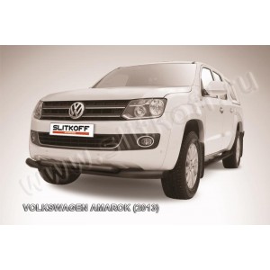 Slitkoff VWAM13-003B защита переднего бампера d76+ d57 двойная черная Volkswagen Amarok (2013)