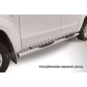 Slitkoff VWAM13-008 защита порогов d76 с проступями Volkswagen Amarok (2013)