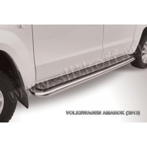 Slitkoff VWAM13-010 защита порогов d57 с листом усиленная Volkswagen Amarok (2013)