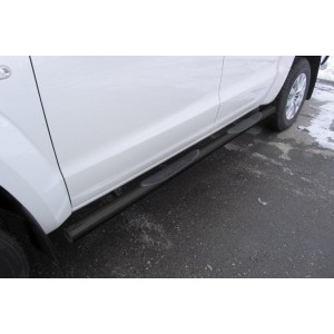 Slitkoff VWAM16-004B защита порогов d76 с проступями черная Volkswagen Amarok (2016)