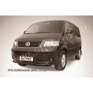 Slitkoff VWM003B защита переднего бампера d57+ d57 двойная черная Volkswagen Multivan