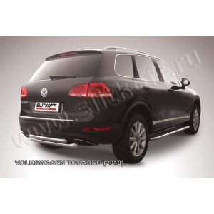Slitkoff VWTR-009 защита заднего бампера d76+ d57 двойная Volkswagen Touareg (2010)