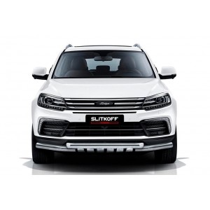 Slitkoff ZOTCOP-001 защита переднего бампера d57+ d57 с декоративными элементами Zotye Coupa