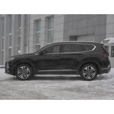 Руссталь HSFT-003173 пороги труба d42 секции (со скошенными торцами) на Hyundai Santa Fe 2018-
