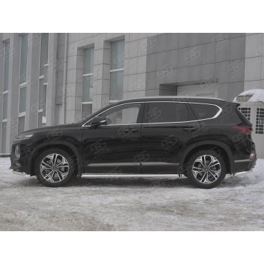 Руссталь HSFT-003174 пороги труба d63 секции (со скошенными торцами) на Hyundai Santa Fe 2018-