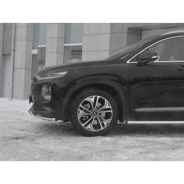 Руссталь HSFZ-003166 защита переднего бампера d42 секции-d42 дуга на Hyundai Santa Fe 2018-