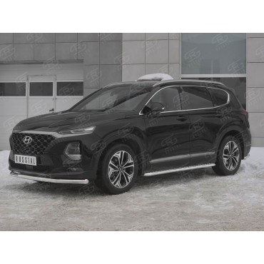 Руссталь HSFZ-003167 защита переднего бампера d63 секции на Hyundai Santa Fe 2018-