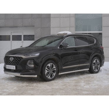 Руссталь HSFZ-003168 защита переднего бампера d63 секции-d42 дуга на Hyundai Santa Fe 2018-