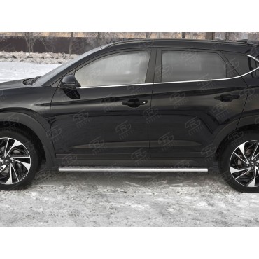 Руссталь HTO-003098 пороги труба 75х42 овал с проступью на Hyundai Tucson 2018-