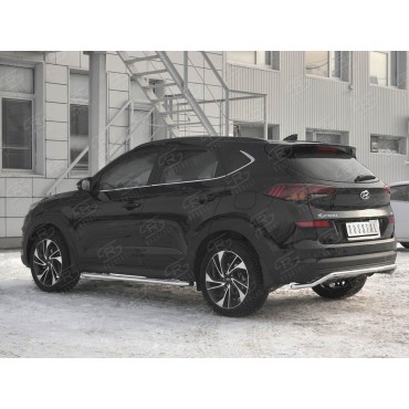 Руссталь HTZ-003103 защита заднего бампера d42 волна на Hyundai Tucson 2018-