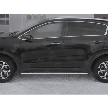 Руссталь KSO-003190 пороги труба 75х42 овал с проступью на Kia Sportage 2018-