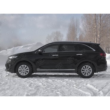 Руссталь KSPO-003141 пороги труба 75х42 овал с проступью на Kia Sorento Prime 2018-