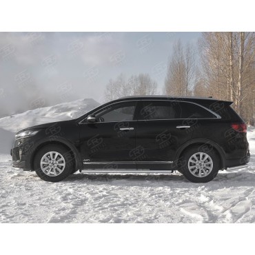 Руссталь KSPT-0031391 пороги труба d63 (со скошенными торцами) на Kia Sorento Prime 2018-