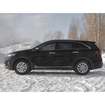 Руссталь KSPT-0031393 пороги труба d63 (со скругленными торцами) на Kia Sorento Prime 2018-