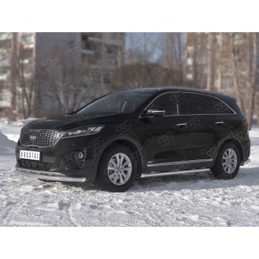 Руссталь KSPZ-003134 защита переднего бампера d63 секции на Kia Sorento Prime 2018-