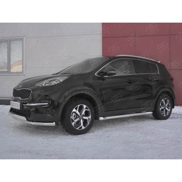 Руссталь KSZ-003183 защита переднего бампера d63 секция 75х42 дуга на Kia Sportage 2018-