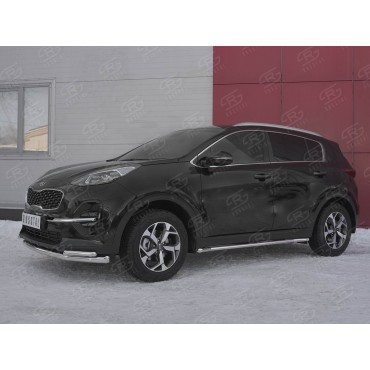 Руссталь KSZ-003185 защита переднего бампера d63 секция d42 уголки на Kia Sportage 2018-