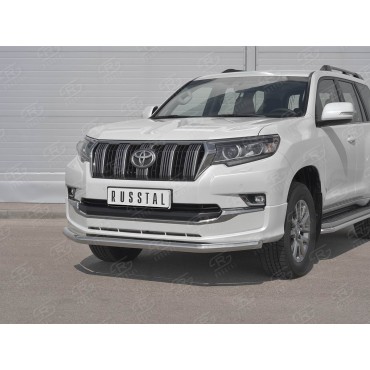 Руссталь LCPZ-003295 защита переднего бампера d63 секции на Toyota Land Cruiser Prado 150 Style 2019-