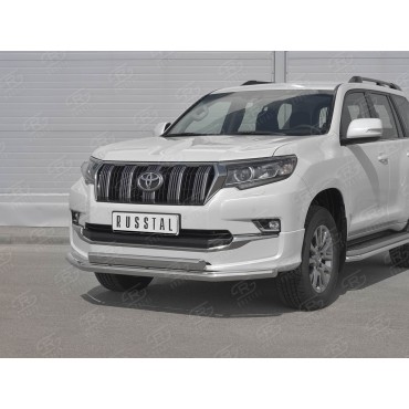 Руссталь LCPZ-003297 защита переднего бампера d63 секции-d75х42 дуга на Toyota Land Cruiser Prado 150 Style 2019-