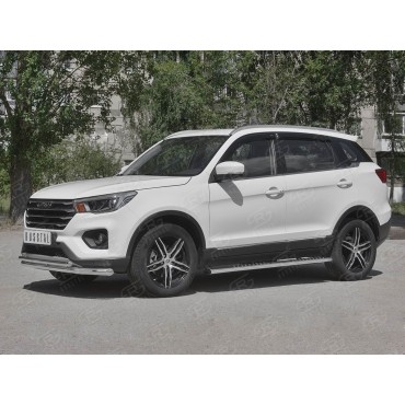 Руссталь LF7O-003284 пороги труба 120х60 овал с проступью на Lifan X70 2018-