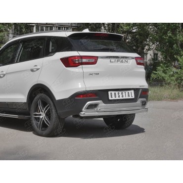 Руссталь LF7Z-003293 защита заднего бампера d63 дуга-d42 дуга на Lifan X70 2018-