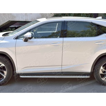 Руссталь LRX3L-0032242 пороги труба d42 С листом (лист алюм, проф.сталь) (вариант 2)на Lexus RX 350L (not F-Sport) 2018-