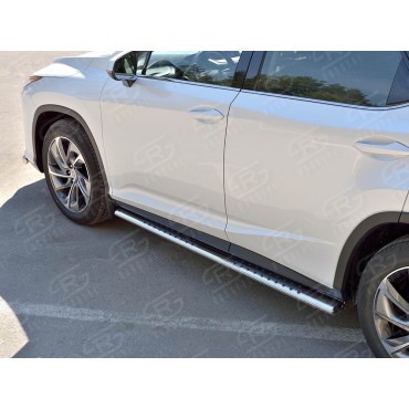 Руссталь LRX3O-003221 пороги труба 120х60 овал с проступью на Lexus RX 350L (not F-Sport) 2018-
