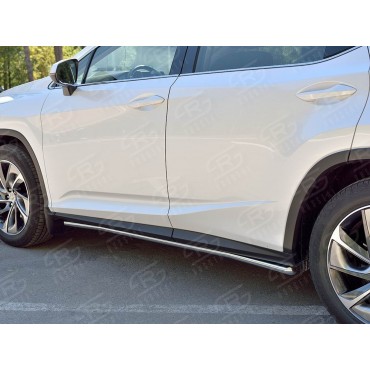 Руссталь LRX3T-0032191 пороги труба d42 секция (со скошенными торцами) на Lexus RX 350L (not F-Sport) 2018-