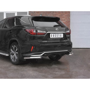 Руссталь LRX3Z-003229 защита заднего бампера уголки d63 секции на Lexus RX 350L (not F-Sport) 2018-