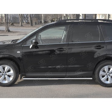 Руссталь SUFO-003345 пороги труба 120х60 овал с проступью на Subaru Forester (SJ) 2016-2018