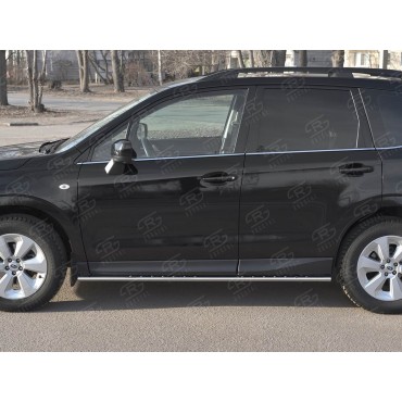 Руссталь SUFO-003346 пороги труба 75х42 овал с проступью на Subaru Forester (SJ) 2016-2018