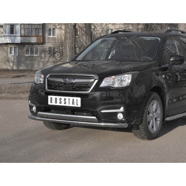 Руссталь SUFZ-003342 защита переднего бампера d63 секции-d75х42 дуга на Subaru Forester (SJ) 2016-2018