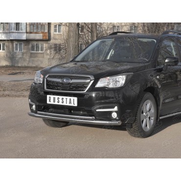Руссталь SUFZ-003343 защита переднего бампера d63 секции-d42 дуга на Subaru Forester (SJ) 2016-2018