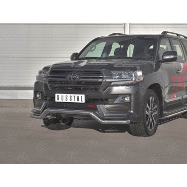 Руссталь TLCZ-003330 защита переднего бампера d63 волна на Toyota Land Cruiser 200 TRD 2019-
