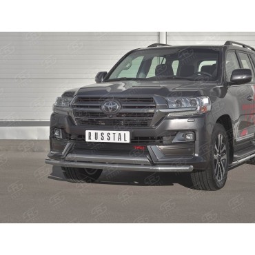 Руссталь TLCZ-003333 защита переднего бампера d63 секции-d75х42 дуга на Toyota Land Cruiser 200 TRD 2019-