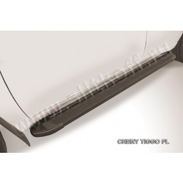 Slitkoff AL-CTFL01 пороги алюминиевые "Optima Black" Chery Tiggo FL (2013)