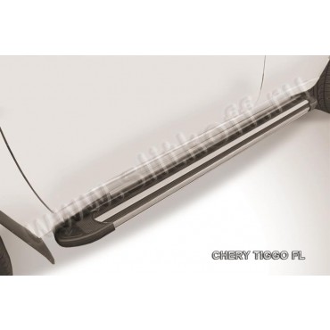 Slitkoff AL-CTFL03 пороги алюминиевые "Luxe Black" черные Chery Tiggo FL (2013)