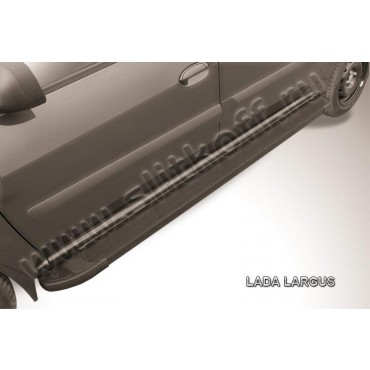 Slitkoff AL-LadLar001 пороги алюминиевые "Optima Black" Lada Largus