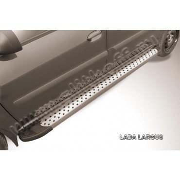 Slitkoff AL-LadLar005 пороги алюминиевые "Standart Silver" Lada Largus