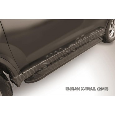 Slitkoff AL-NXT15-01 пороги алюминиевые "Optima Black" Nissan X-Trail (2015)