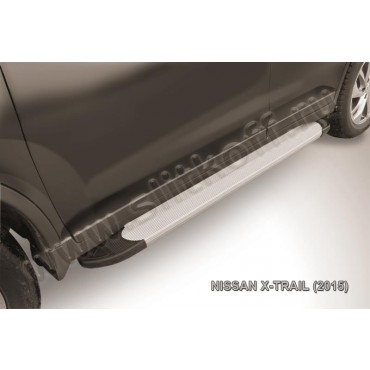 Slitkoff AL-NXT15-02 пороги алюминиевые "Optima Silver" Nissan X-Trail (2015)