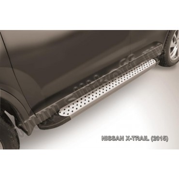 Slitkoff AL-NXT15-05 пороги алюминиевые "Standart Silver" Nissan X-Trail (2015)