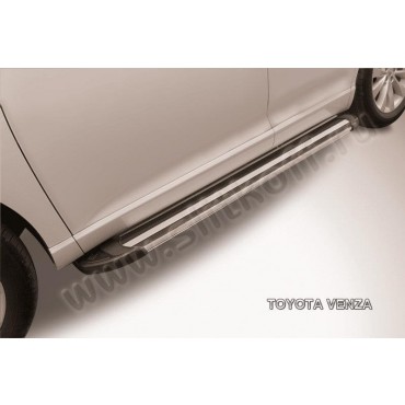 Slitkoff AL-TVEN003 пороги алюминиевые "Luxe Black" 1800 черные Toyota Venza