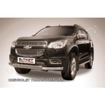 Slitkoff CHTB12-002 защита переднего бампера d76+ d57 двойная Chevrolet Trailblazer (2012)
