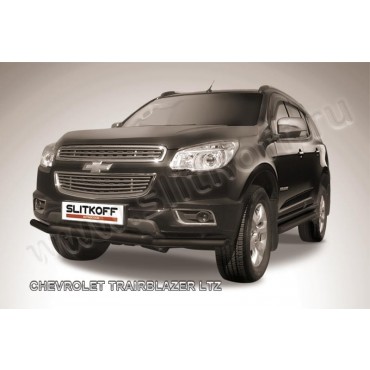 Slitkoff CHTB12-004B защита переднего бампера d57+ d57 двойная черная Chevrolet Trailblazer (2012)