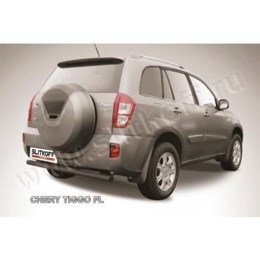 Slitkoff CT-FL-009B защита заднего бампера d76 черная Chery Tiggo FL (2013)