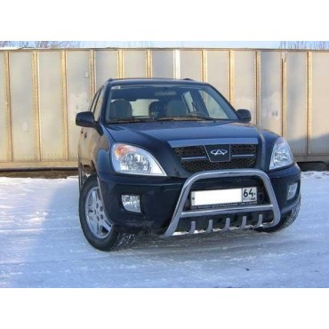 Slitkoff CT003 кенгурятник низкий d57 с защитой картера Chery Tiggo