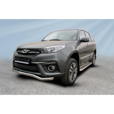 Slitkoff CT3-001 защита переднего бампера d57 "волна" Chery Tiggo 3 (2017)